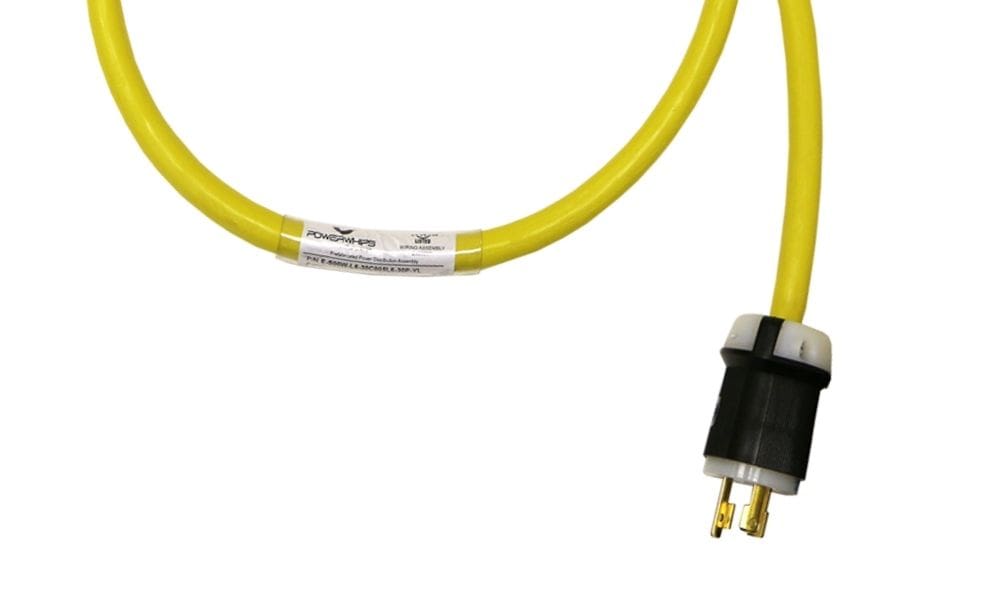 yellow NEMA power cord