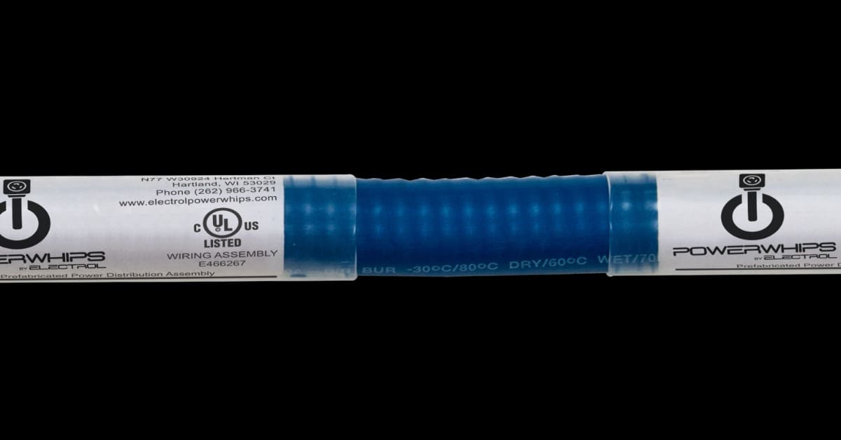 Pre-wired power connection assembly featuring a durable metal outlet box and flexible conduit for quick, secure electrical installations.